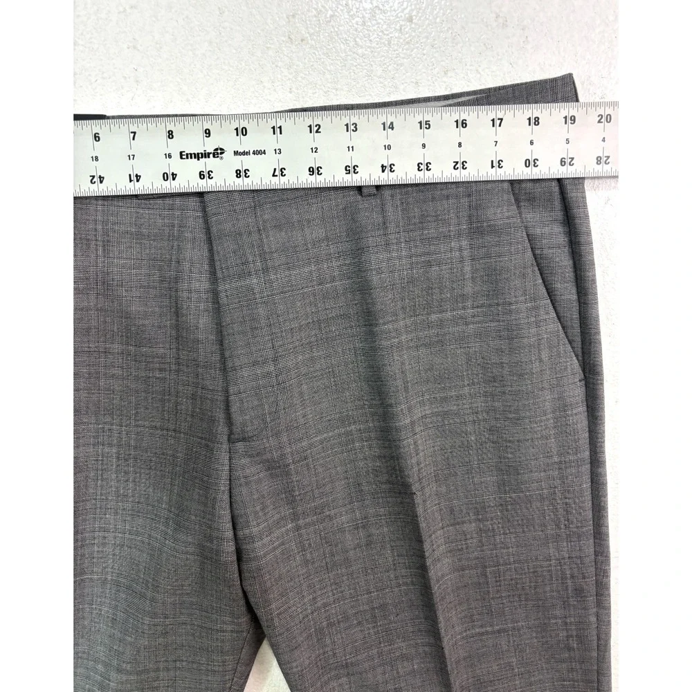 NEW Banana Republic 38x32 Gray‎ Plaid Dress Suit Pants Tailored Slim Fit Wool